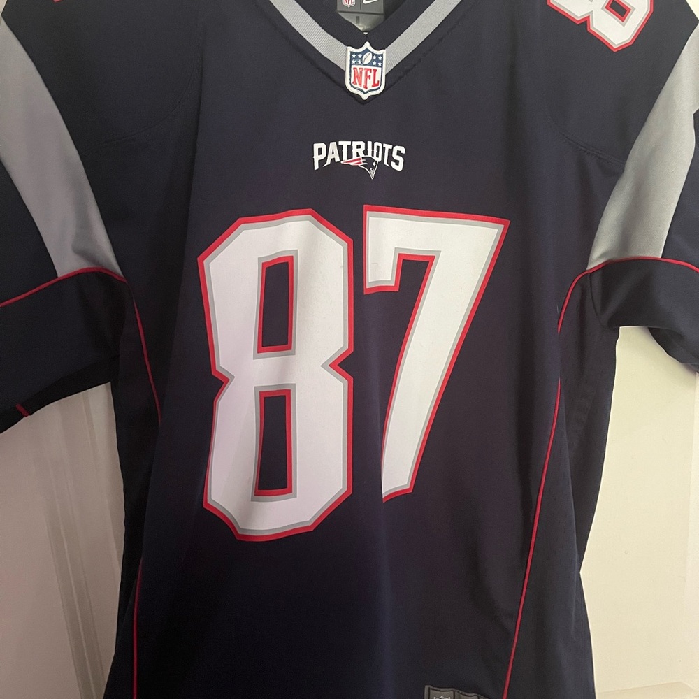 Nike Patriots Gronkowski Field Jersey - Navy and Gray